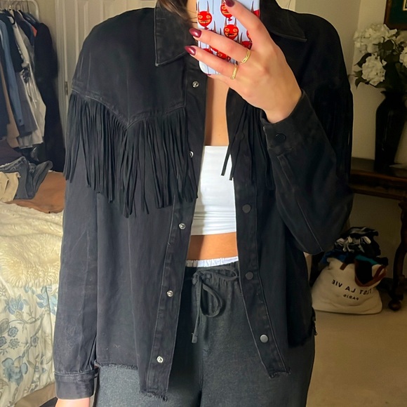 Zara denim fringe jacket - Picture 6 of 6
